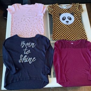 Bundle4 Girl Blouse Short & Long Sleeve Sz 8